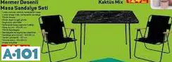 MERMER DESENLİ MASA SANDALYE SETİ